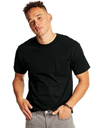 Hanes Men's Short Sleeve Pocket Tee Value Pack (Available in 1 Or 2 Pack)