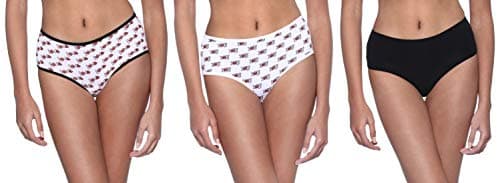 Dice womens Patterned Contrast Binding Mid Rise- 3 Pack Briefs (pack of 3) Underpants