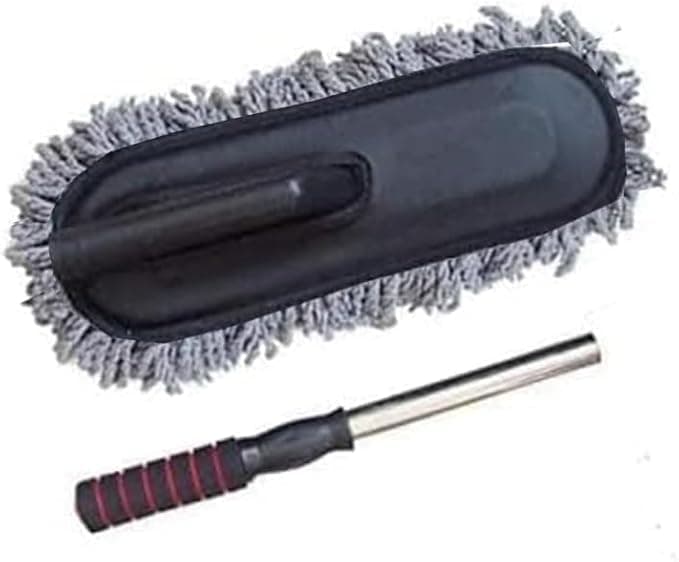 Detachable Microfiber Car Wash Brush Cleaning Tool Solar Panel Dashboard Mop Duster for Cleaning Interior and Exterior (1 Piece-Grey)-AGA Auto part