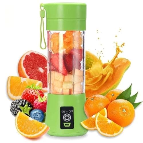Portable Blender Smoothies Personal Blender Mini Shakes Juicer 380 ml Cup USB Rechargeable Cordless Shaker Bottle (Green) Food blender