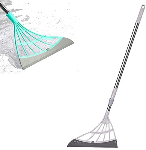 IPPLEE 2 Pcs Multifunction Magic Broom, Silicone Broom 2-in-1 Universal Wiping Sweeper, Adjustable Professional Squeegee for Tile, Shower, Floor (Color : Gray)