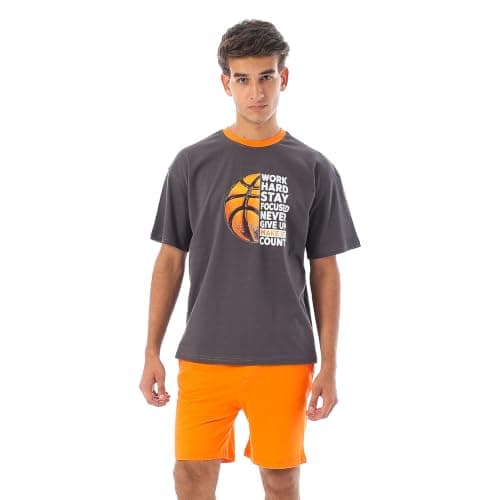 King Tout for Ready-Made Garments Mens Short Sleeves Printed Cotton Pajama (pack of 1)