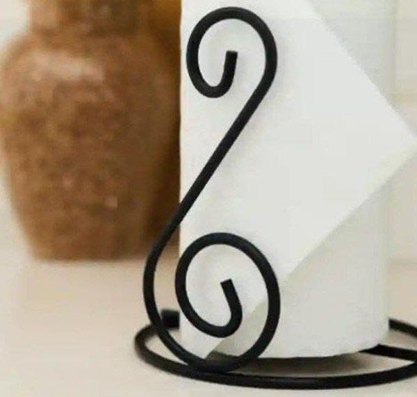 Generic Metal Paper Towel Holder Stand, Rust-Resistant Black, .db