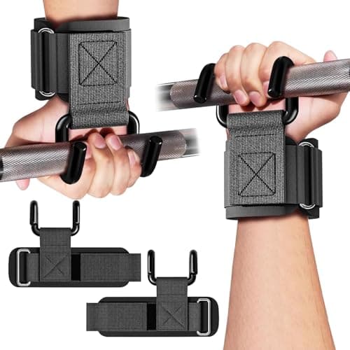 Weight Lifting Hooks for Men and Women, Heavy Duty Gym Weight Lifting Wrist Hook, Holds up to 150kg for Pull Ups and Strength Training (Pair)