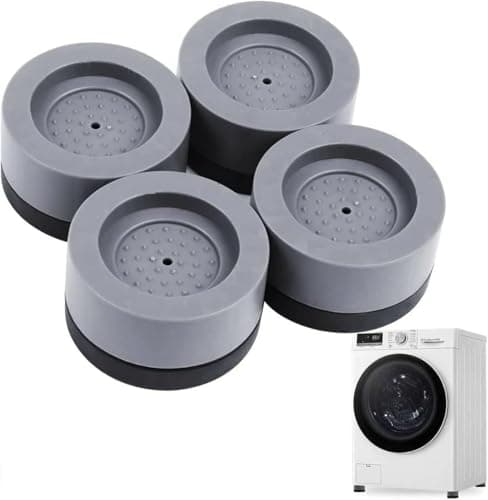 Adjustable Washing Machine Lift Stand with Shock Absorbing Anti-Vibration Pads Protects from Water Rust and Damage 4-Piece Set Washer