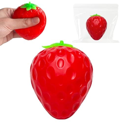 ZTATU Fruit Taba Squishy Fidget Toys für Kinder (Erdbeere) | Sensory Exercise Balls Stress Relief Tool Adults - Christmas Gifts, Easter Basket Stuffers - Office, Travel Squeeze toy