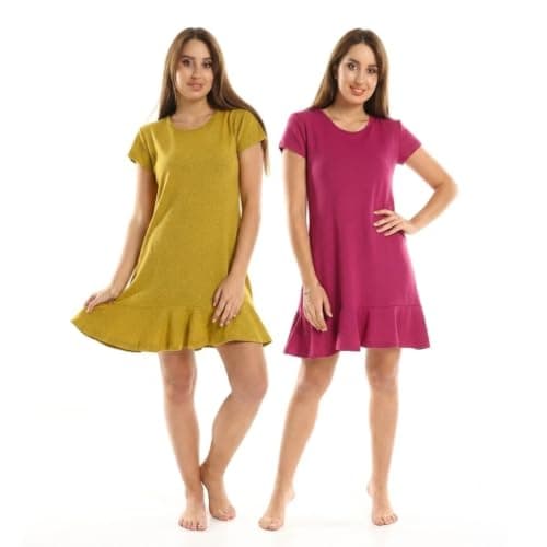 KADY Womens Bundle of 2 sleepshirt short sleeves Bundle of 2 sleepshirt short sleeves Sleepwear