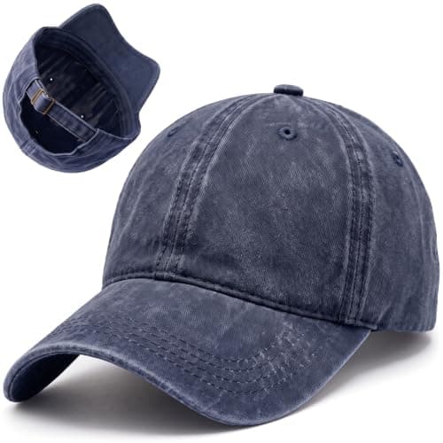 BENO Navy Washed Cotton Baseball Cap, 1 Piece | Cotton-Washed-Unisex-Adjustable Metal Buckle