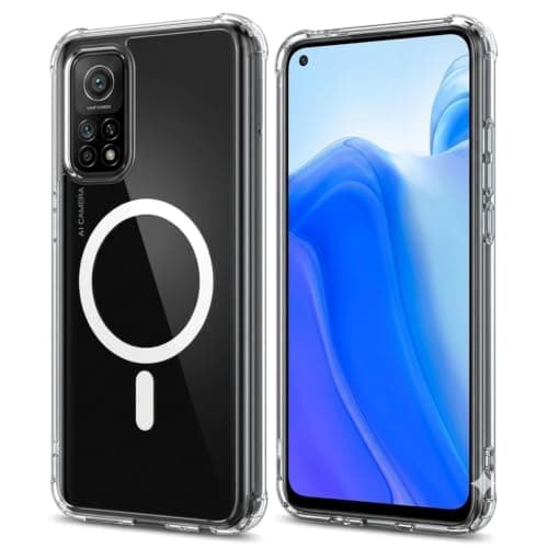 Protective Cover (Compatible With Xiaomi 10T), Magnetic Clear Case With Raised Edges, Shockproof And Slim For (Clear)