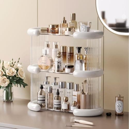 3-Tier Acrylic Stand Organizer for Coffee Corner Decor and Mug Storage Modern Space-Saving Display for Makeup Perfume Kitchen Vanity and Office Item stand