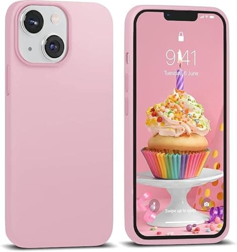 iPhone 14 Plus Case Lovely Pink (2022), Liquid Silicone Case Phone Cover Slim Protective,Soft Anti-Scratch Microfiber Lining, Cute Pastel Baby Pink [Shockproof] 6.7 inch 14Plus- Lovely Pink Cellular phone case