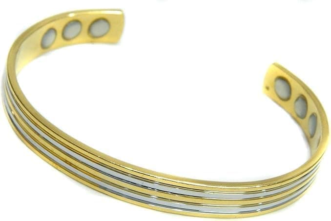 w.s Magnetic Stone Medical Energy Bracelet for Body Electric Charges Balance Repetitive Stress Injuries Unisex Adult (Silver)