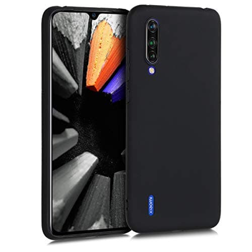 kwmobile Case Compatible with Xiaomi Mi 9 Lite Case - Soft Protective Silicone Phone Cover - Matte Black Cellular phone case
