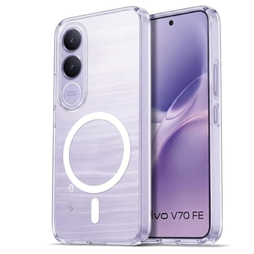 Case Cover Transparent (Compatible with Vivo V70 FE) Protective Phone Case with Frame And Magnetic Feature Anti Yellowing Supports Wireless Charging Lightweight and Durable (Clear) Cellular phone case