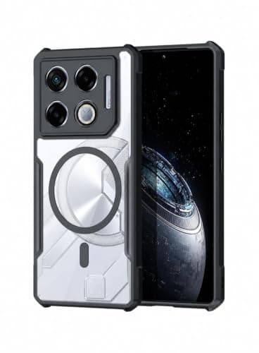 Shockproof Transparent Back Case for INFINIX GT 20 PRO Heavy Duty Corner Protection, Clear PC Back with TPU Bumper, Camera Protection Cover, Not Support Wireless Charging Cellular phone case