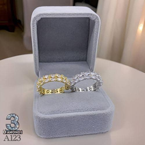 3 Diamonds 292474661779603 Gold-Plated DEBLA Ring With Floral Crystal Design For Women - Elegant-1