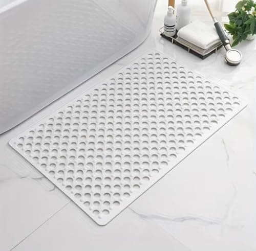 Generic Non-Slip Bath Mat for Bathroom, White, Suction Cup Design, Safe Shower Floor Mat, .soh Bathtub shower mat