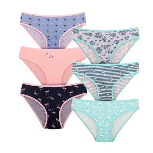 Karma Pack of 6 Cotton Bikini Panties Underwear for Women Underpants
