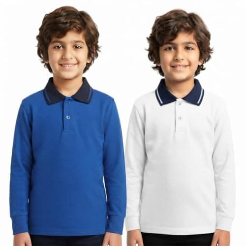 Red Circle Unisex Kids Bundle of 2 long Sleeve Polo T-Shirt Bundle of 2 long Sleeve Polo T-Shirt (pack of 2) Outerwear