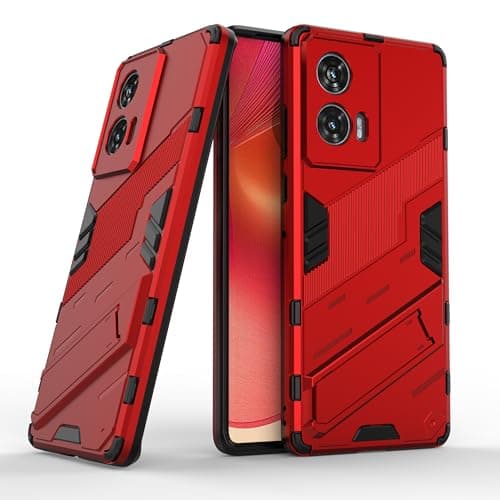 GOLDEN MASK Compatible With Motorola Edge 50 Fusion Punk Case Anti Protection (Red) Cellular phone case
