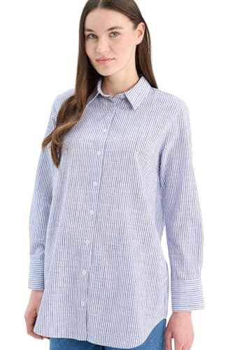 DeFacto Womens CNS Regular Fit Shirt Neck Long Sleeve Woven Top Long Sleeve Tunic Tunic (pack of 1)