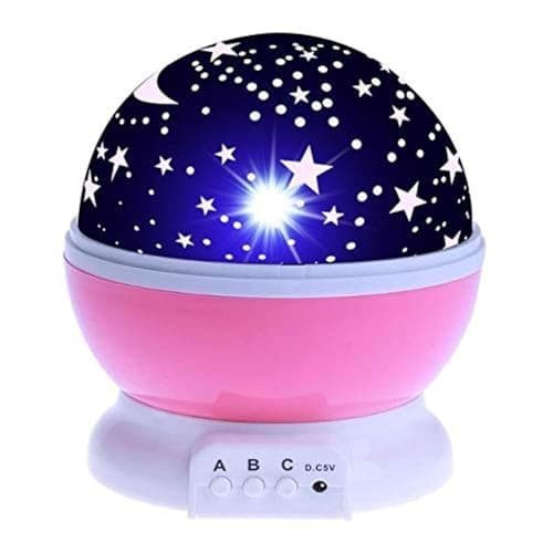 Night light LED Rotating Night Light Projector Starry Sky Star Master Projection lamp Children's Room Decorated Lights gift HOSPORT CWCUICAN (Emitting Color : Pink)