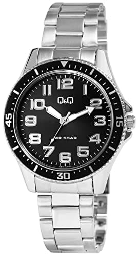 Men's Watch Q&Q Silver Stainless Steel Bracelet QB64J225Y