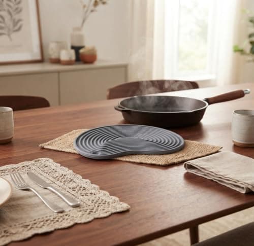 Silicone Heat Resistant Kitchen Mat for Hot Pots Pans and Utensils