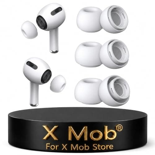 X Mob Ear Tips for AirPods Pro and AirPods Pro 2 Eartips Silicone Replacement Ear Tips for AirPods Pro Charging Case, Mini Ear Tips for AirPods Pro 2 Eartips Anti-Slip, Pain Reduction (S/M/L White) Consumer electronics
