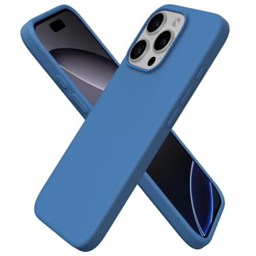 ORNARTO for iPhone 16 Pro Case 6.3", Slim Liquid Silicone Case Cover Blue | Blue,6.3 inches,3-Layer Protection, Soft Gel Rubber, Shockproof Design, Anti-Scratch Microfiber Lining Cellular phone case