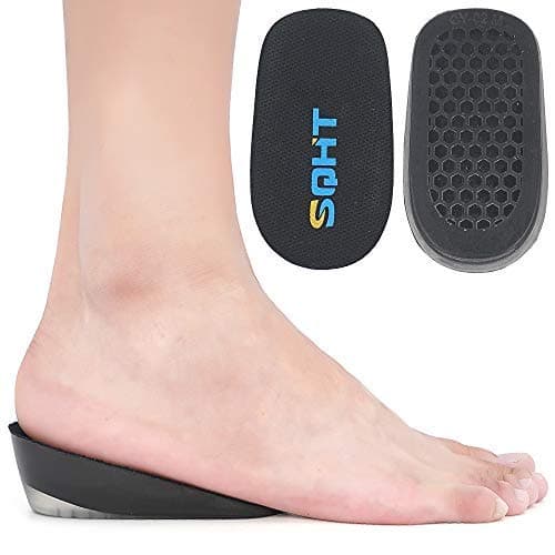 SQHT's Height Increase Insoles - Gel Shoe Heel Lift Inserts & Pads, Achilles Tendon Cushion Cups for Men and Women (Large (1.4" Height))