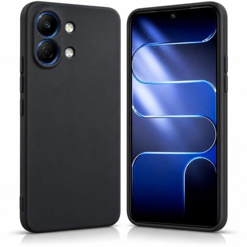 Silicone Case Compatible with TECNO SPARK GO 3 – Ultra Soft Liquid Cover with Microfiber Lining, Full Body Protection, Shockproof, Raised Edges for Camera & Screen, Slim Anti-Scratch, Black Cellular phone case