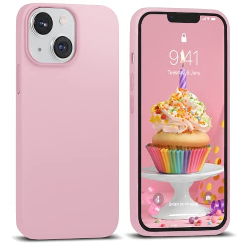 IceSword Compatible with iPhone 14 Plus Case Lovely Pink, Liquid Silicone Case Phone Cover Slim Protective,Soft Anti-Scratch Cute Pastel Baby Pink [Shockproof] 6.7 inch 14Plus- Lovely Pink Cellular phone case