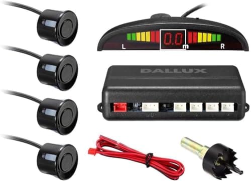 KaberTrade Car Rear Parking Sensor LED Display Parking Assistants Dual CPU Security Parking Radar with 4 Alarm Sensors - (Black) - KaberTrade Electronic sensor