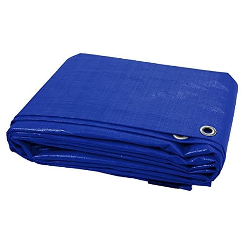 4 x 6 m Blue Tarpaulin Waterproof Tarp Sheet Cover, Groundsheet - Waterproof, Weatherproof, Frost-Resistant, UV Protection, Universal, Multipurpose, Reinforced Eyelets