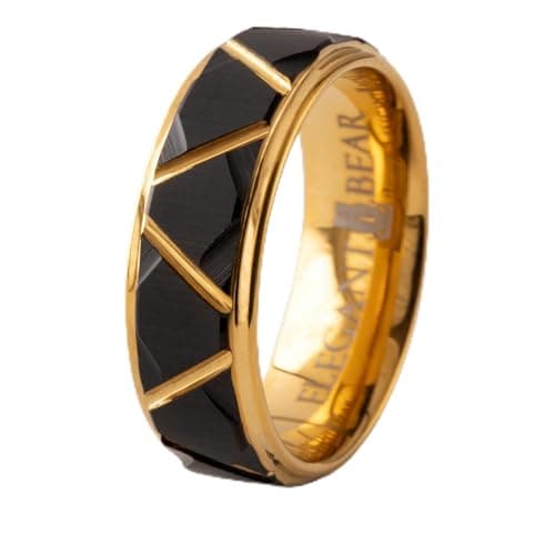 Gold Tungsten Carbide Ring plated with gold water A98