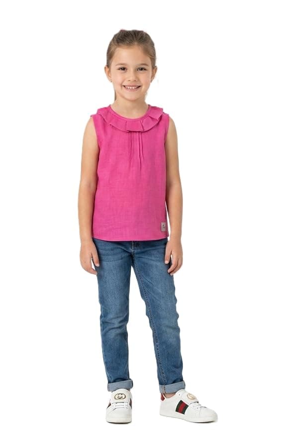 Pebeo Girls Plain Cut Relaxed Fit Fashion Blouse