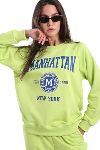 CARINA Womens Pistache Lounge Sweatshirt Modern