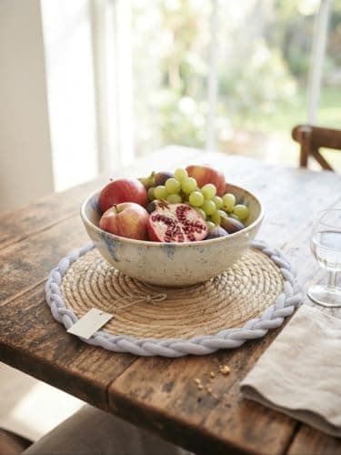 35cm Round Wicker Hot Pot Coaster Large Bubbles Trivet Table Mat
