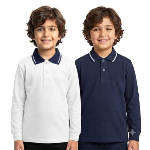 Red Circle Unisex Kids Bundle of 2 long Sleeve Polo T-Shirt Bundle of 2 long Sleeve Polo T-Shirt Outerwear