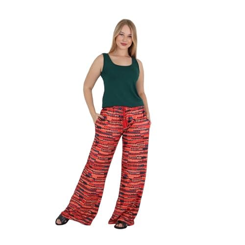 ZECOTEX Women's Pajama Set Soft Cotton | Sleeveless Tank Top with Wide-Leg Printed Pants | Summer Loungewear | Sizes S to 2XL