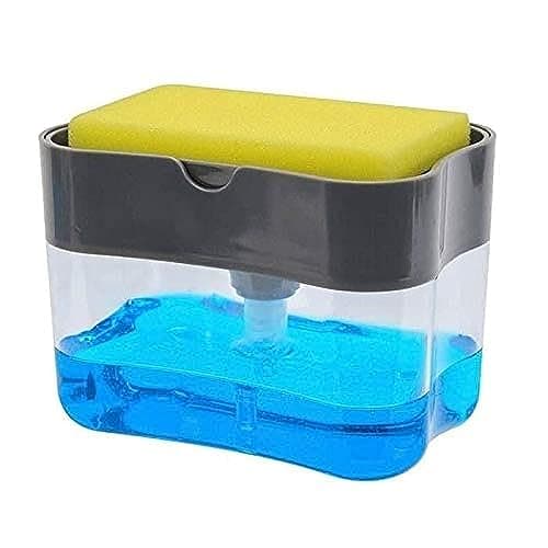Kitchen Soap Dispenser With Loofah Holder - Multi Color Pump dispenser