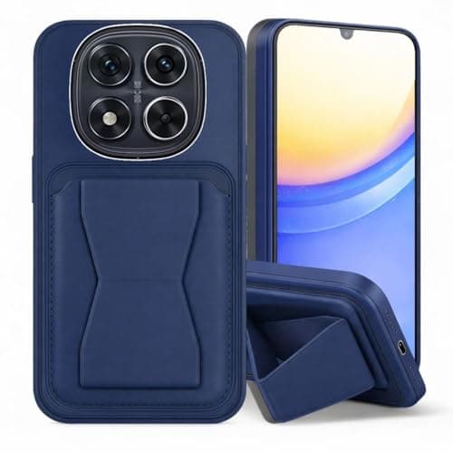 Leather Case Compatible for Redmi Note 15 PRO 5G Shockproof Leather Back Card Storage & case built-in Stand PU leather for a stylish look, comfortable grip (Blue)