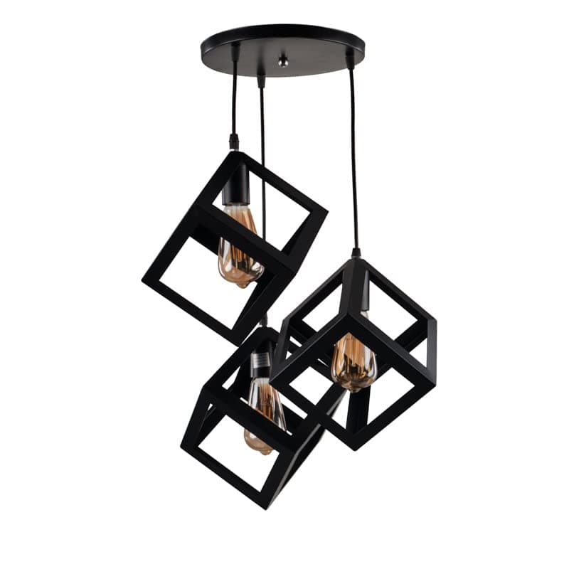 Black Triple-Ceiling Hanging Square Ceiling Hanging