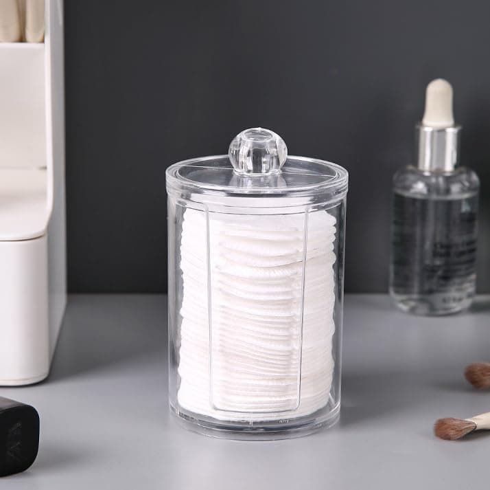 Imported Acrylic Makeup Cotton Pad Organizer and Transparent Cosmetic Storage Box for Vanity Table Organization Desktop Makeup Tool Container Holder Food storage container