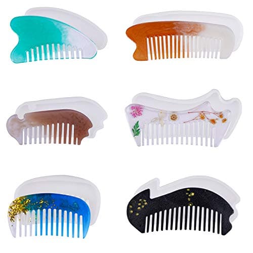 Gartful Comb Resin Molds, 6PCS Hair Comb Silicone Molds, Jewelry Epoxy Casting Molds for DIY Craft Project, Handmade Comb