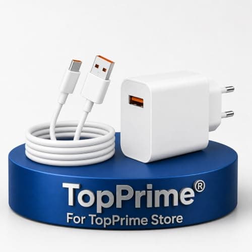TopPrime Original Dual Charger (33W with 1M Type C Charging Cable Compatible with Note 13/12/11 Pro 11s 10/13T/12T/11T/M3/X3 Pro)