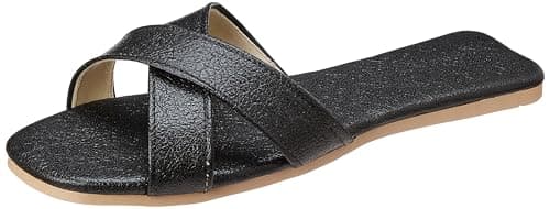OX womens OX-W-46-Black/White Slipper