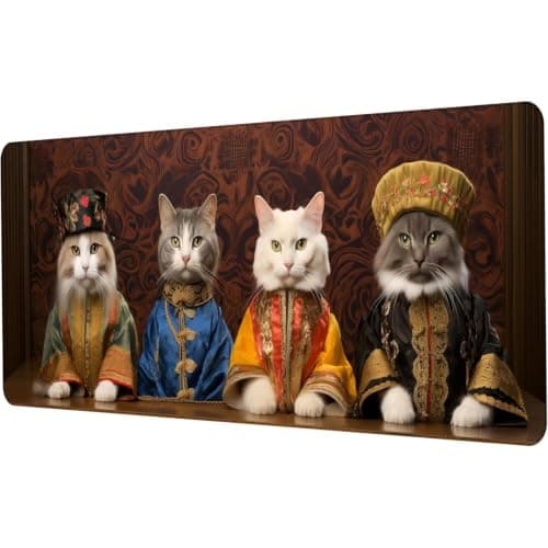 Mouse Pad Large Desk Mat Mousepad XL Gaming Keyboard Mat Non-Slip Rubber Base Big Extended Desk Protector for Home Office (Cats, 80X30 CM)
