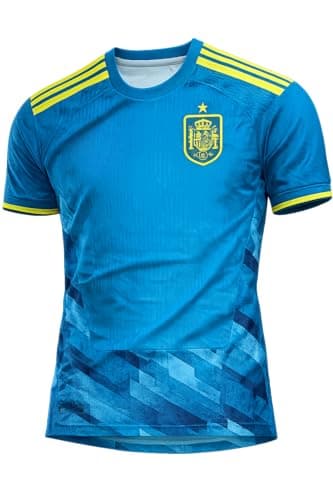 Spain National Football Team Jersey T-Shirt, Short Sleeve, With Perfect High Material Crew Neck Multicolour